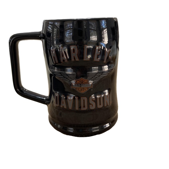 Harley-Davidson 3D Official Raised Logo Black Ceramic Coffee Mug - Picture 2 of 4